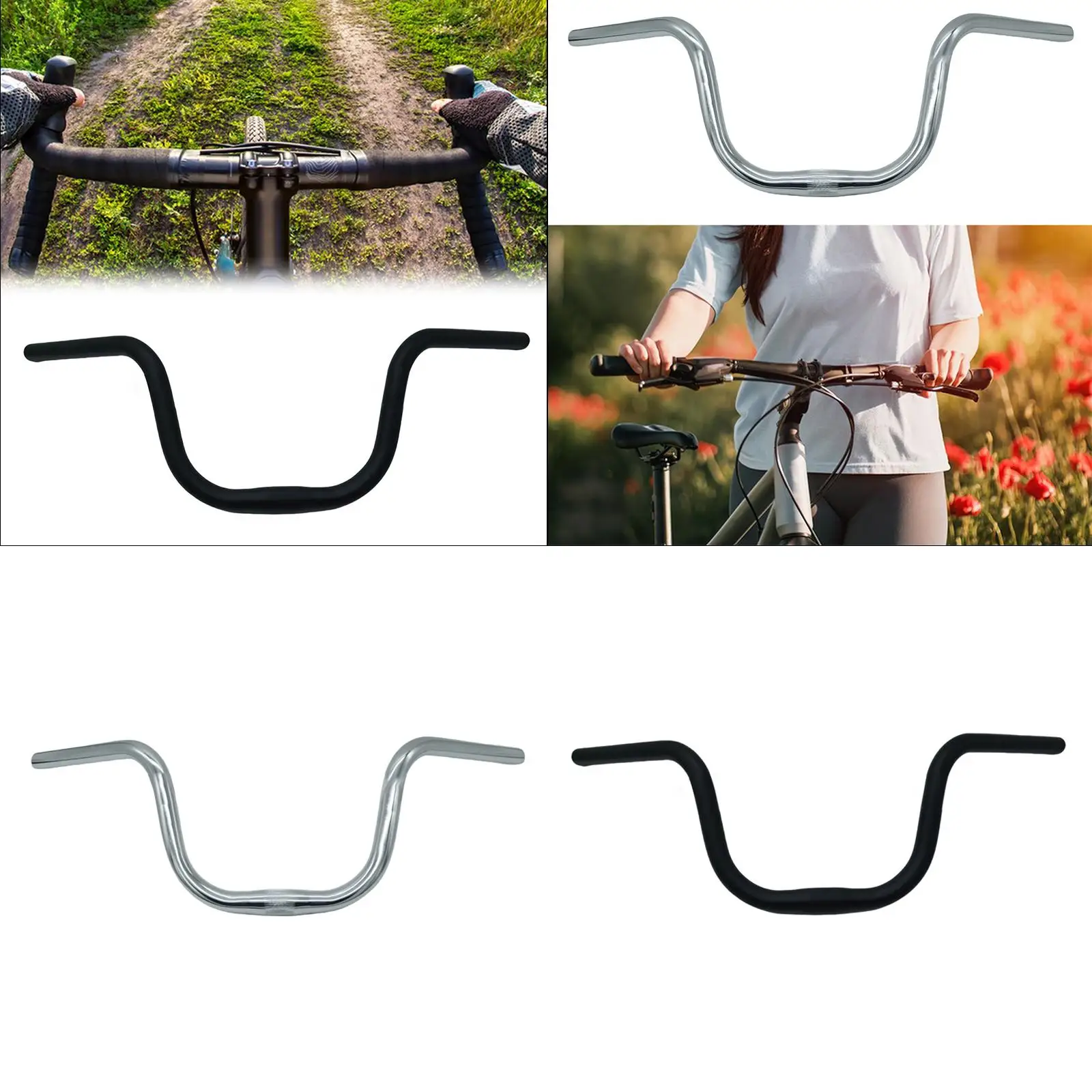 Pédale Vélo Riser Handbar, Mm Bike Handlebar, 580mm Aluminum Alloy Folding Bike Handbar Riser Bars Handlebars For Cycling Racing Mountain Bike Handlebar - Foto 11