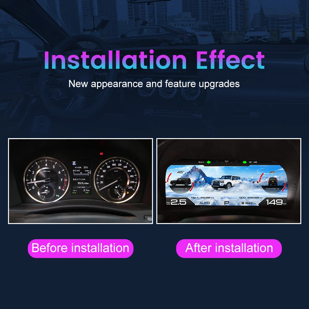 Panel de instrumentos digitales LCD de 12,3 pulgadas para Toyota Alphard 2008-2014, velocímetro, medidor de cabina, actualización 1