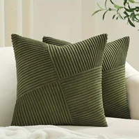 Bohemian Style Throw Pillow Covers Patchwork Corduroy Polyester,45x45CM, Decorative Cushion Cases Woven Texture - 18x18 Inches 5