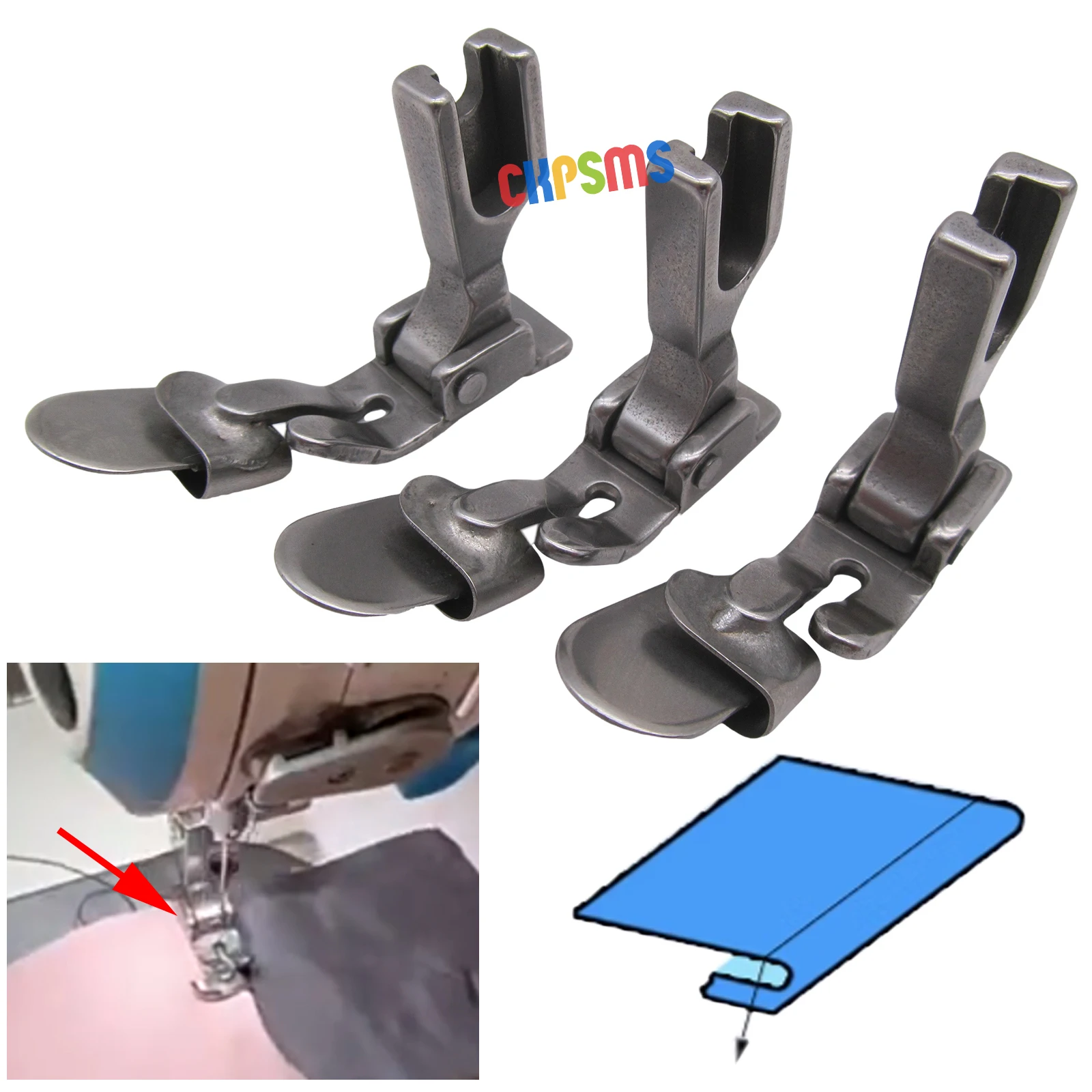 P351-NI Set (1mm+2mm+3mm) Fold Down Hemmer Foot FOR JUKI DDL