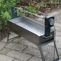 220V BBQ Grill Motor Meat Forks Set Rotating Motor Electric Rotisserie Spit Rod For Outdoors Camping Home Cooking BBQ Motor Set 2