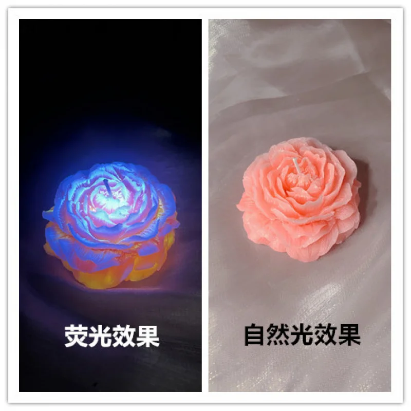 Peony Flower Luminous Fluorescence Low Temperature Candles 48℃Anti-ScaldsmCouple Wax Drip Xiaohongshu Sexy Candle