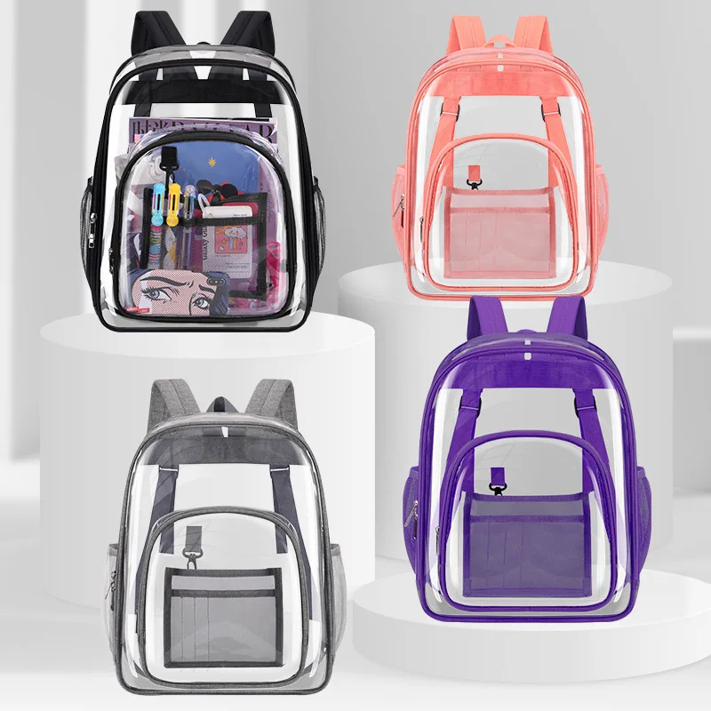 

Clear Backpack With Reinforced Straps Stadium Approved Heavy Duty Transparent Bookbag Large See Through Backpack School Bag