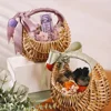 Wicker Rattan Basket Woven Flower Basket For Home Wedding Rattan Storage Basket Flower Girl Hand Basket Home Decor Storage Baske 6