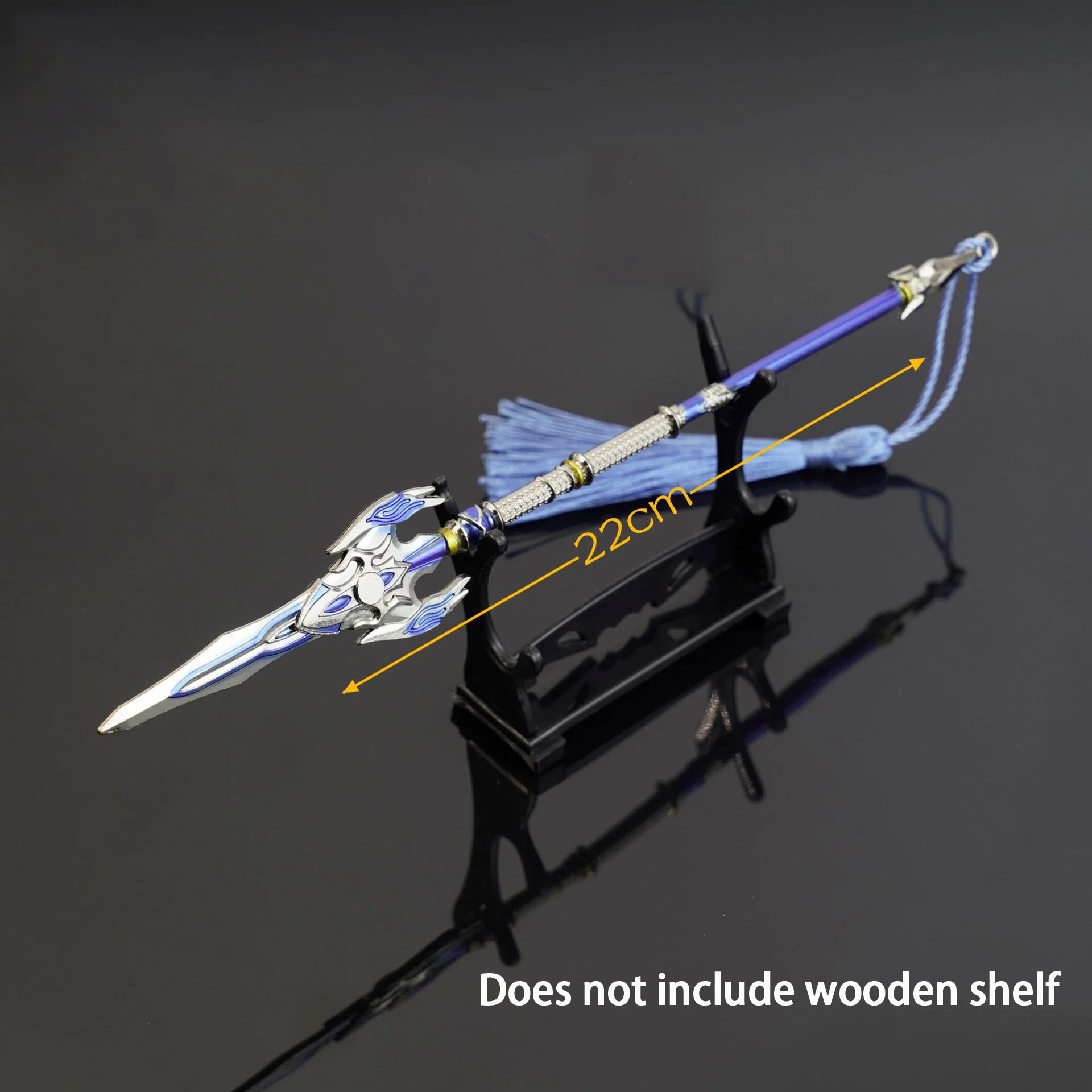 Description Picture 6 of item22cm Tiger Head Chisel Golden Spear Full Metal Lance Ancient Cold Weapon Model Ornament Toys for Male Boy Kid Replica Miniatures