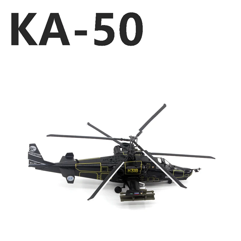 Russian Air Force Ka-50 Black Shark Armed Helicopter Lega E Plastica Modello Di Collezione Regalo Giocattolo In Scala 1:72