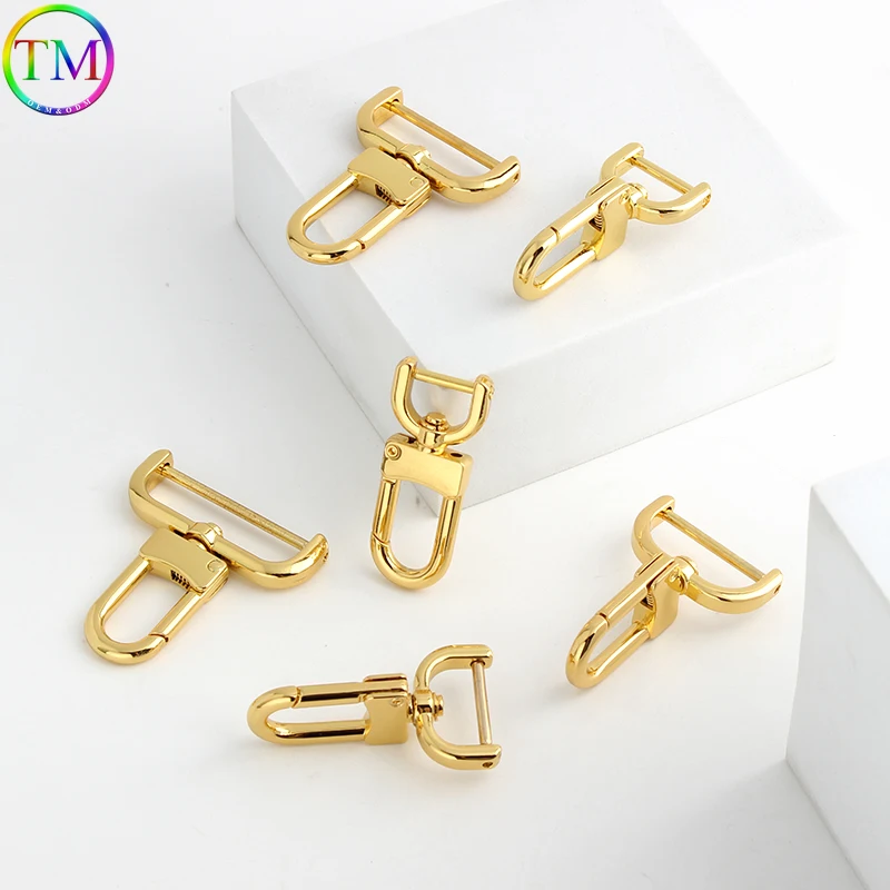 K gold Light gold Gun black Metal Detachable Swivel Snap Hooks For Handbag Purse Carabiner Snap Hook DIY KeyChain Accessories