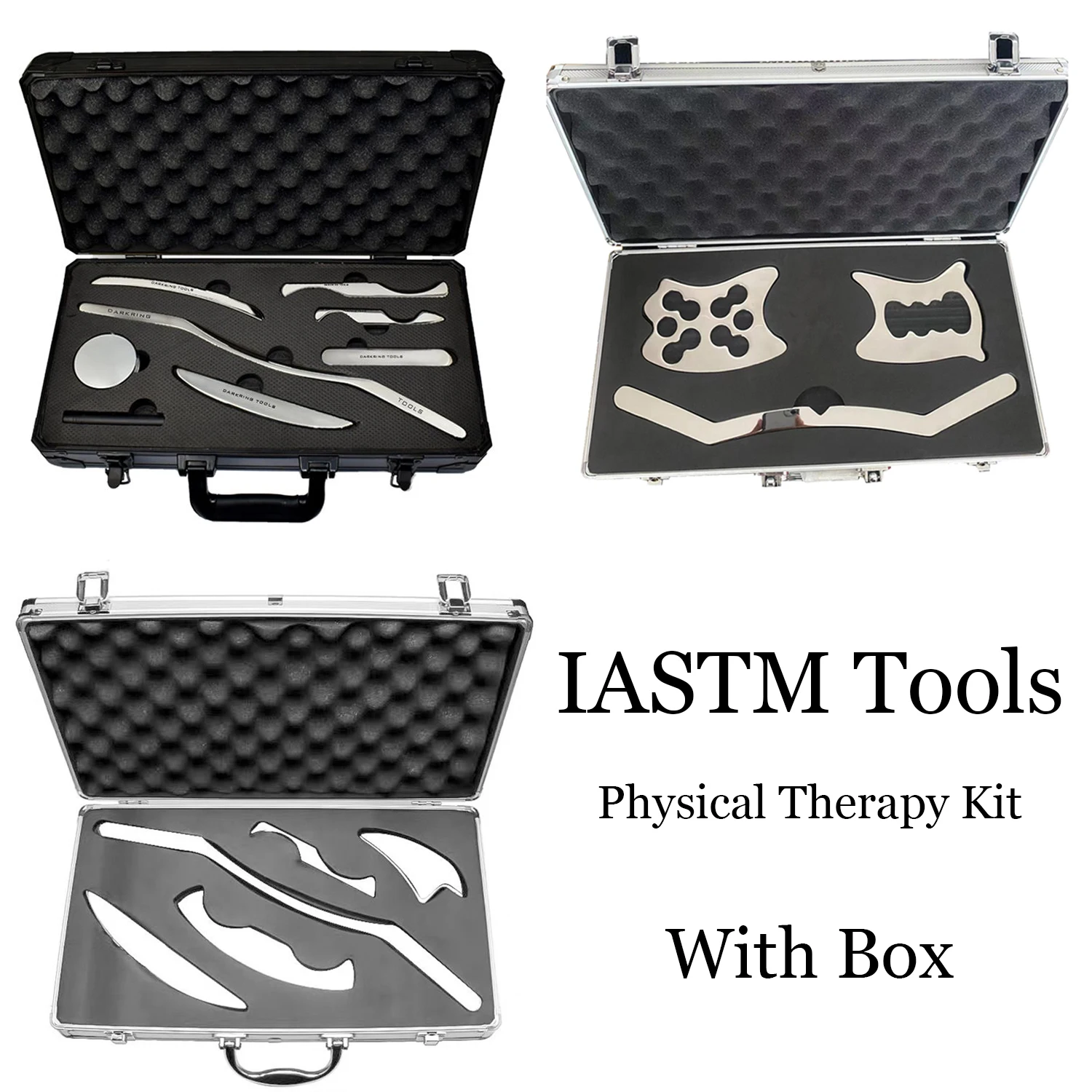 IASTM Tools Physical Therapy Set Body Muscle Soft Tissue Stainless Steel Gua Sha Board Myofascial Release Chiropractic Massage