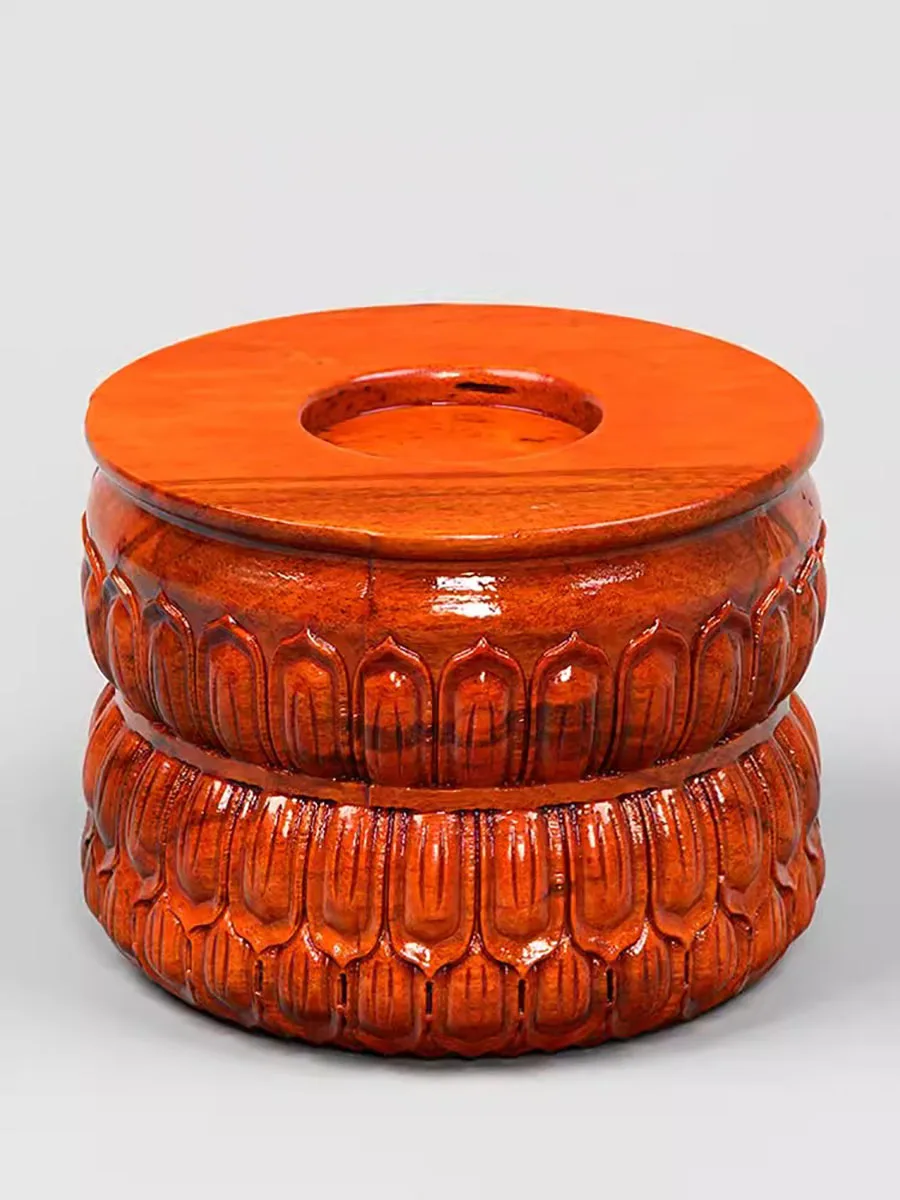 Solid Wood Buddha Statue Base, Guanyin Bodhisattva Lotus Pedestal, offering Wooden Ornaments for Buddha, incense Burner