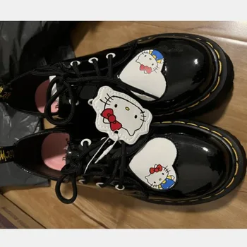 High-quality Womans Shoes 2024 Black Platform Sneakers Woman Designer Shoes Zapatillas De Mujer Black Hello Kitty Lolita Shoes