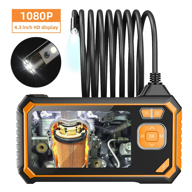 

Dual Lens LCD Endoscope 4.3 Inch 1080P HD Borescope IP67 Waterproof Inspection Camera with 8 LED Digital Video Snake Camera
