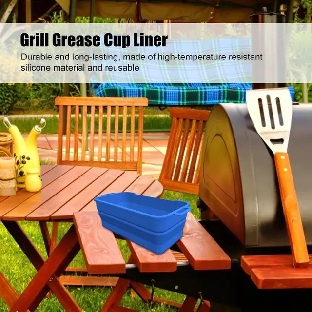 Grease Catcher Bélések Grillező Csepegtető Serpenyő -Szilikon Bélés Színű Hordozható Csepp Betét A Kültéri Piknik Konyhai Szerszámokhoz - Image 3
