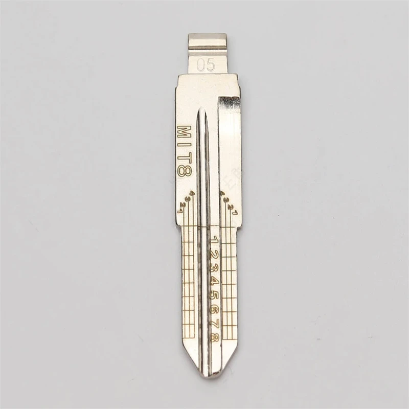 5Pcs NO.5 MIT8 Engraved Line Key Blade Scale Shearing Teeth Uncut Key Blade For Mitsubishi S808