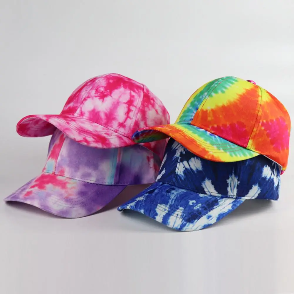 

Outdoor Women/Men Block Sun Hat Tie-Dye Hat Sunshade Baseball Cap