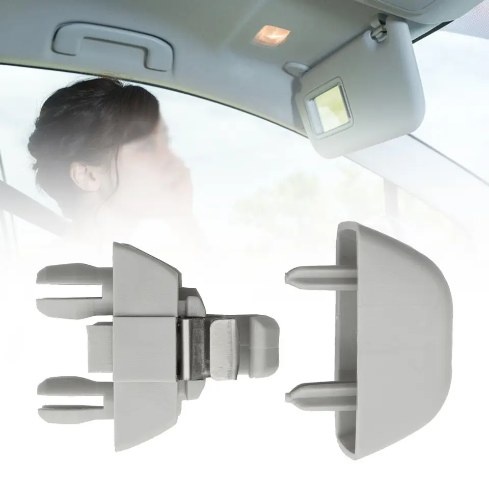 Rynplex 2 Stück Grauer Sonnenblenden Halterungs Clip Haken, for VW, for Passat, for Polo Up!, for Skoda, for Citigo Rapid 2012 2015 Seat MII 6RD857561 6R0857561 Clips für die innere Sonnenblende