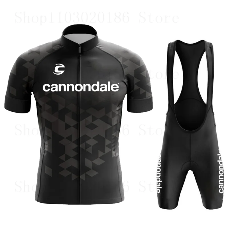 Cannondale Cycling Jersey Set Short Sleeve for Men Anti-UV Bike Pro Summer Cycling Clothing Maillot Ciclismo Hombre Bicycle Suit