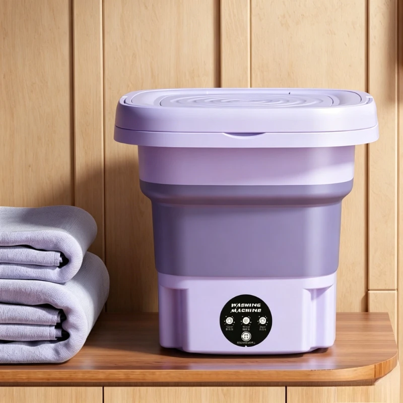 Portable Foldable Mini Washing Machine for Underwear Socks and Baby Clothes with Blue Light Sterilization 8L Large Capacity 4