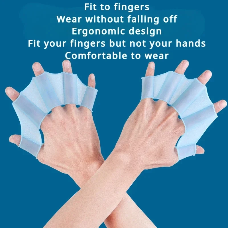 Enhanced Silicone Swimming Paddles - Professional Training Webbed Gloves