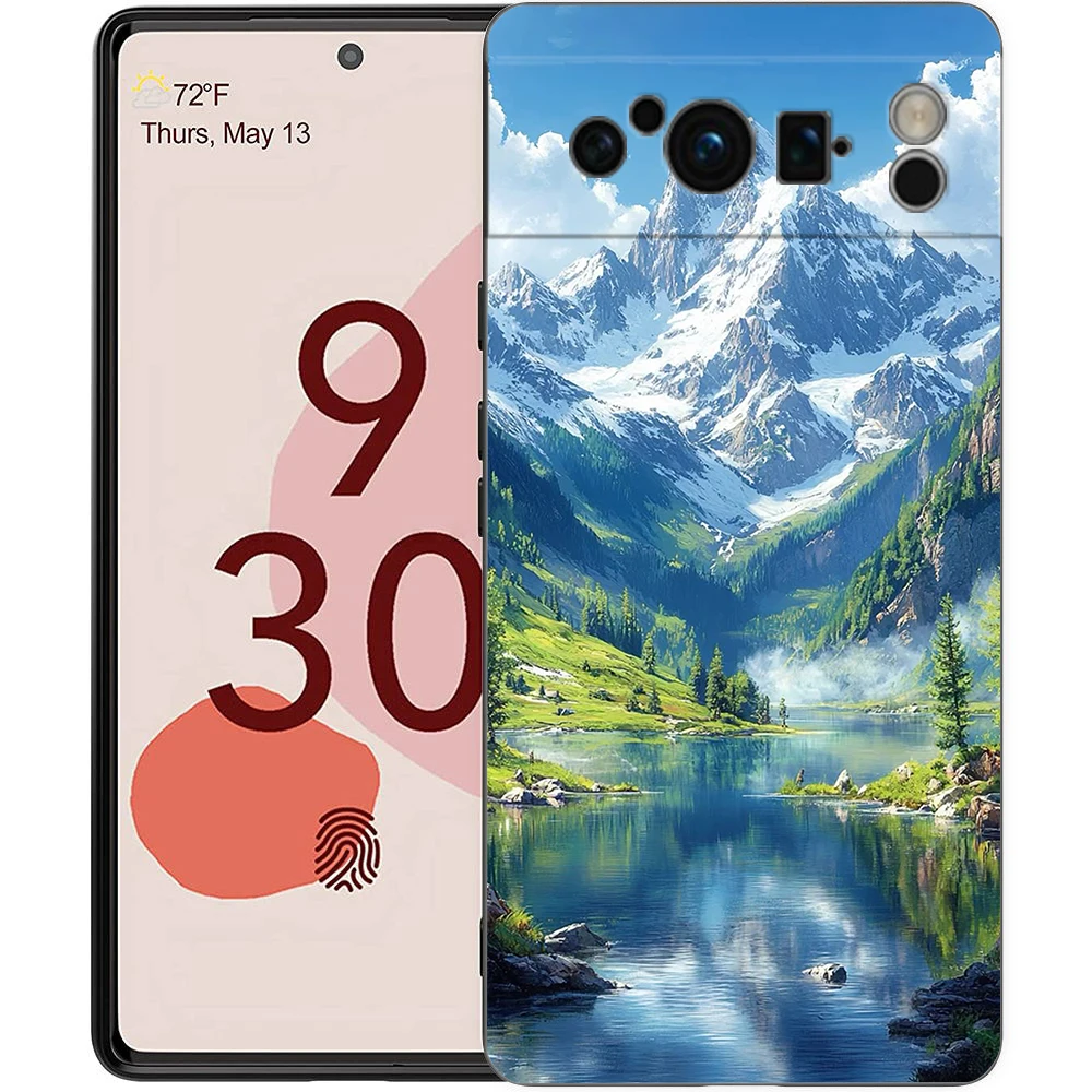 Mountain Peaks Landscape Shockproof Phone Case - Soft TPU Black Cover