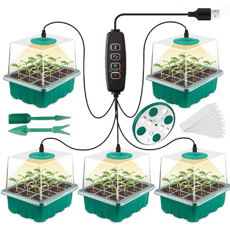 

Plant Grow Lights Grow Lights Growing Lamps With Seedling Pot Smart 12 Holes Seedling Tray Succulent Sowing Plant Lights