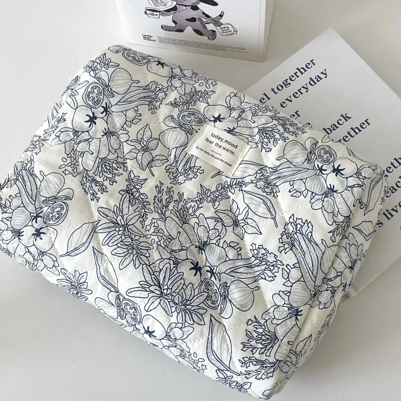 Tea Break Jungle Series Makeup Bag New Ink Wash Ins Storage Pouch Travel Portable Large Capacity Toiletry Bag