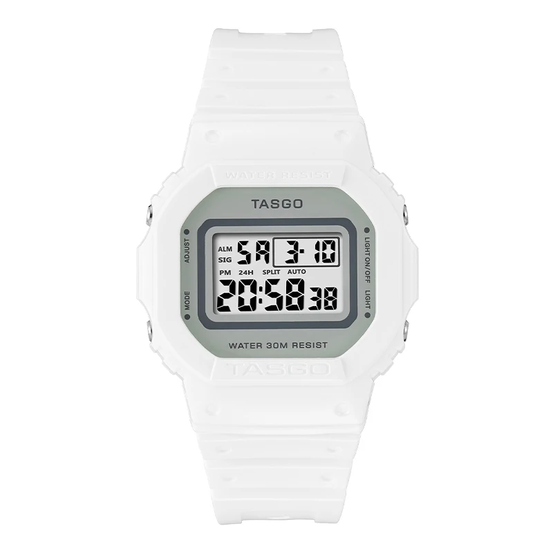 TASGO T110 Sports Men's Quartz Digital Watch Full Function LED Auto Hand Lifting Lamp Square 43MM Waterproof 5600 Oak Series