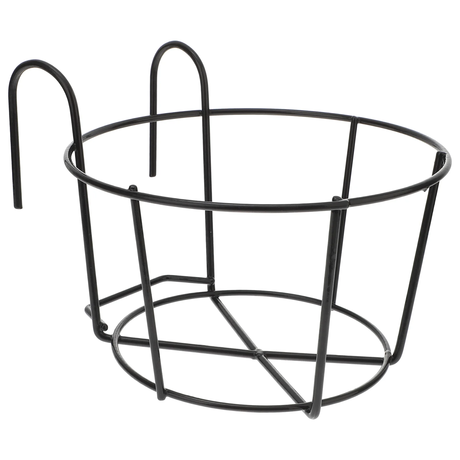 

Brown Hanging Shelf Basket Balcony Hanging Flower Rack Railing Planter Pots Metal Stand Flower Pot Holder for Patio Porch