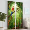 2pc, Window Curtains Parrot theme Versatile 100% Polyester,Without Electricity Birthday Party for Holiday Portraits and bedroom 2