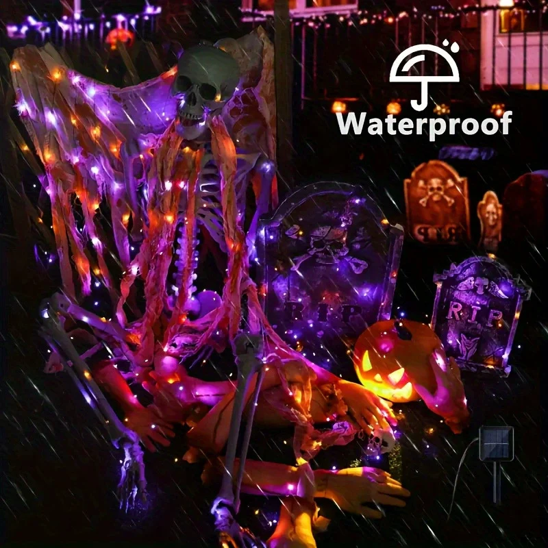Solar fairy lights 1 set outdoor waterproof 8-mode copper wire fairy tale Christmas light for outdoor garden