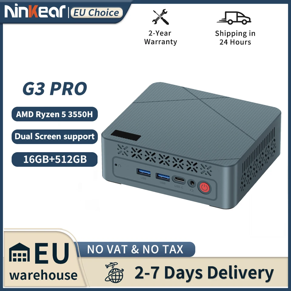 Ninkear G3 Pro Mini PC AMD Ryzen5 3550H Windows11 Mini Computers