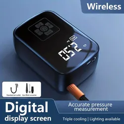 Portable Digital Tire Inflator and Air Compressor for Vehicles and Bicycles (Black Wireless)