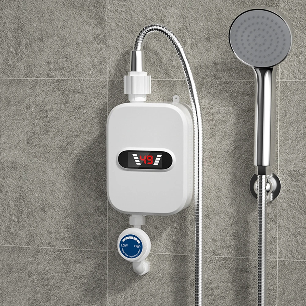 Instant Water Heater LCD Digital Display Thermostatic Shower Water Heating Device Stainless Steel Tankless Rapid Heating Machine water heater