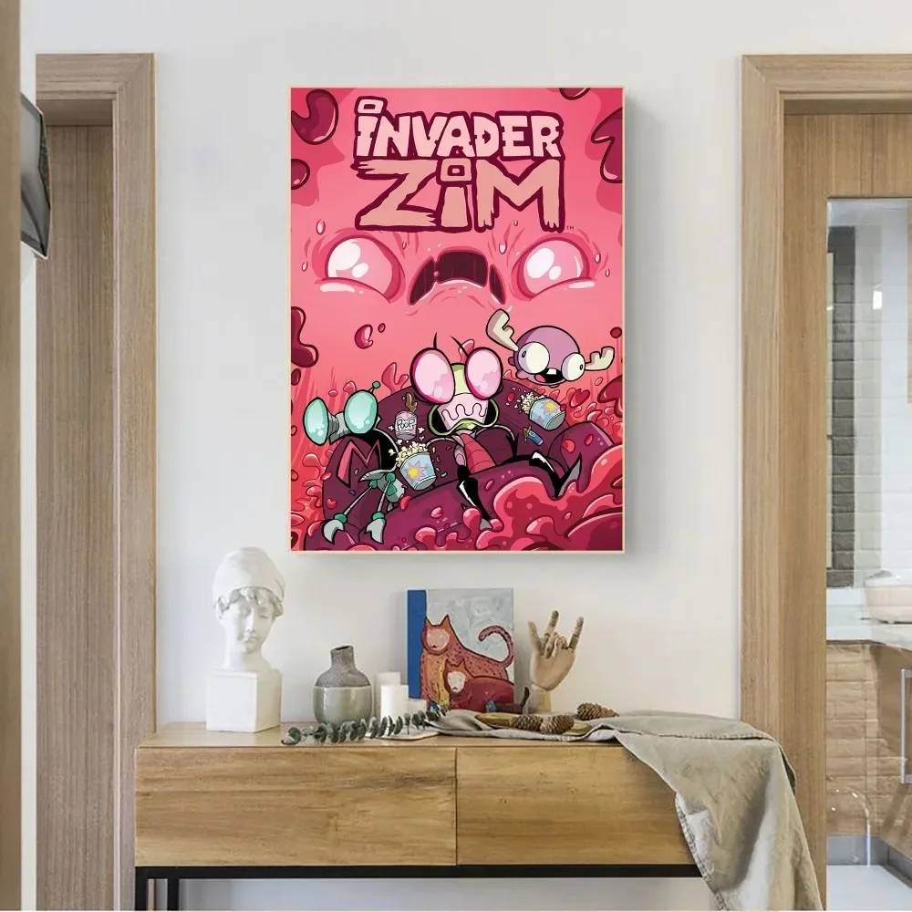 Фото Invader Zim мультяшный плакат из крафт-бумаги, искусство, живопись, наклейки для учебы №5