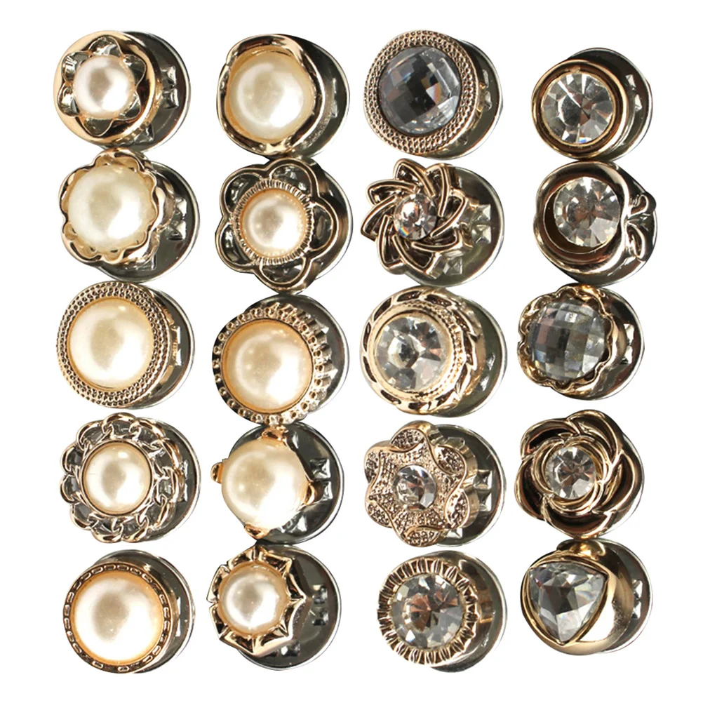 

Anti-light Button Clothes Fasteners Pearl Buttons Alloy Accessories Crafts Decorative DIY Brooch Wedding