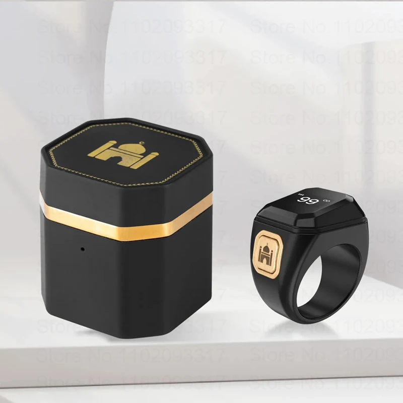 Bstwsh Zinc Alloy Tasbih Zikr Ring for Muslims Tasbeeh Digital Smart Counter 5 Prayer Time Reminder Bluetooth 6