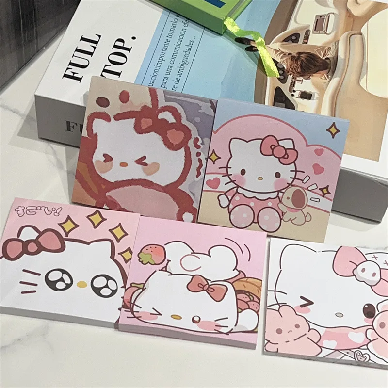 

Kawaii Sanrio Anime Hello Kitty Cute Cartoon KT Cat Girly Heart Character Personality Sticky Note Book Toys for Girls