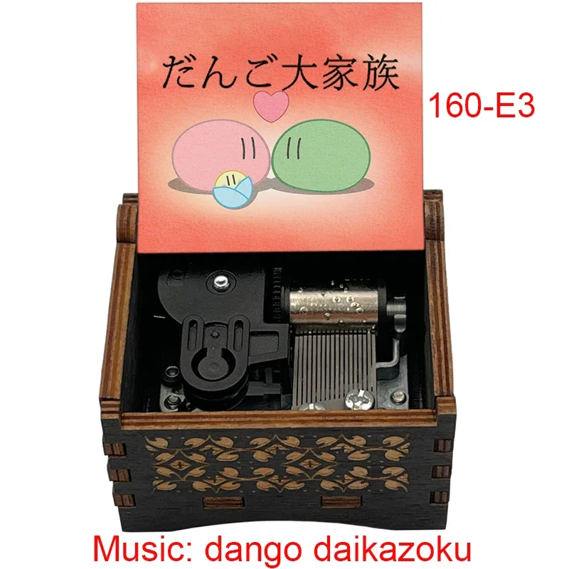 Newest Dango Daikazoku Wooden Music Box Wind Up Movement Love and Hope Musical Theme Cute Birthday Gift to Girls Friend Festival