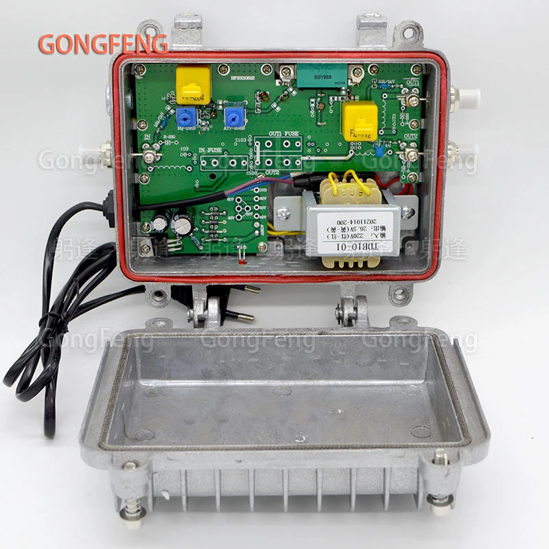 New CATV Signal Amplifier 220V/60V Unidirectional, Single Mode Home Amplifier With inch F Head EU Standard Power Supply