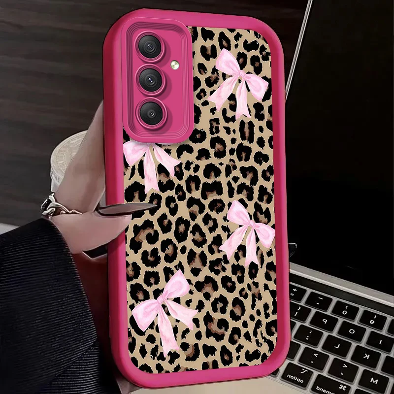 Leopard Pink Bow Print Phone Case Cover