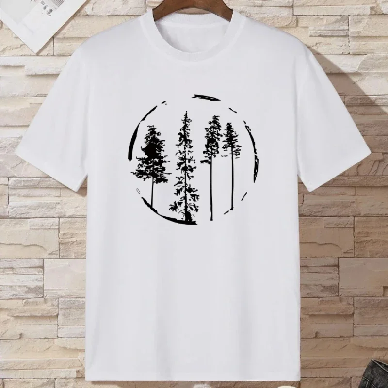 

Woods tee print T-shirt for women's casual crew neck short-sleeve fashion summer T-shirts tops regular and oversize tee