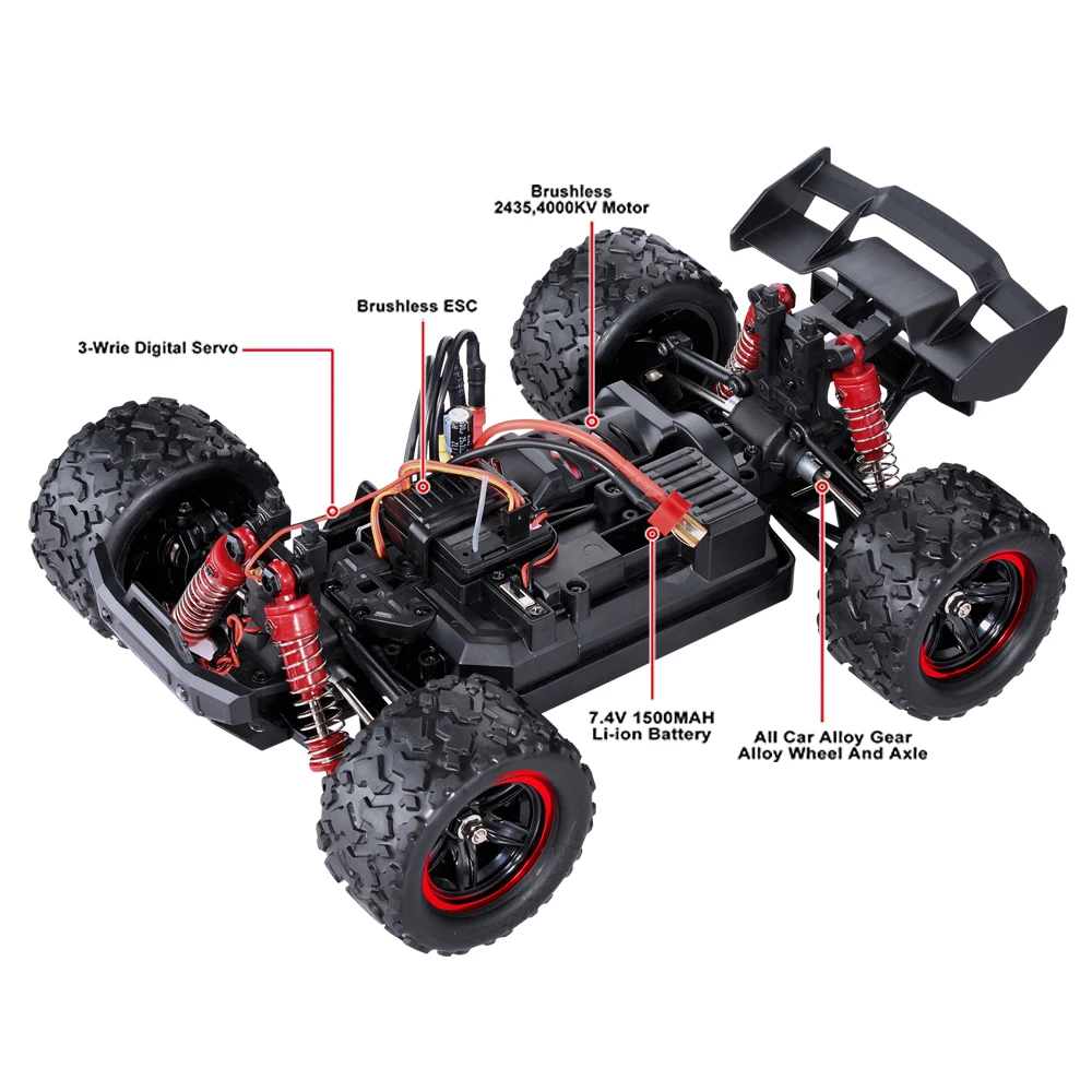 1:18 60KM/H 4WD RC Car Brushless Motor Alloy Remote Control Off-Road Racing  Electric High Speed Drift Monster Truck Toys - AliExpress