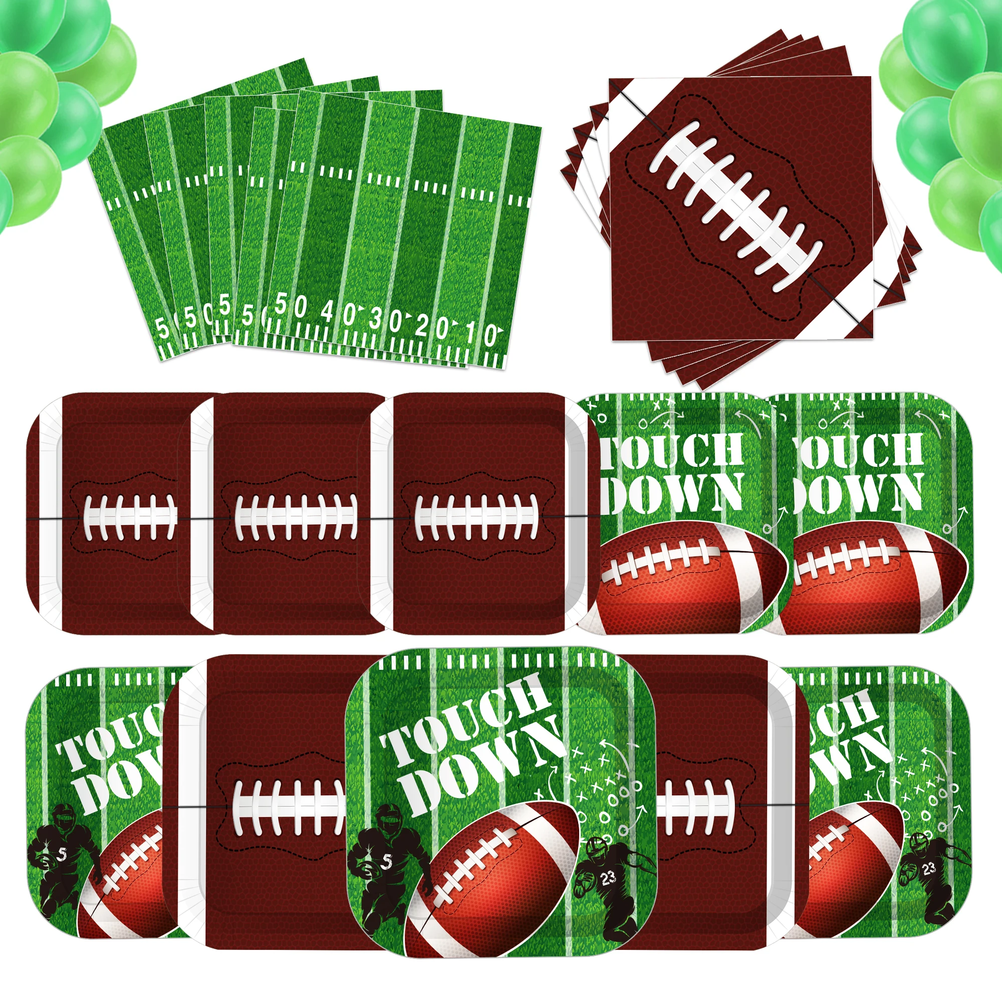 

Rugby American Football Sports Party Disposable Tableware Sets Birthday Paper Plates Cups Napkins Baby Shower Party Decoration