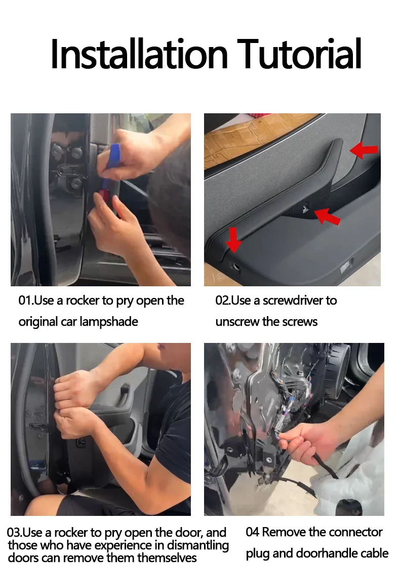 For Tesla Model Y & Model 3 2020-2025 Car Door Warning Light Strong Flashing Lig