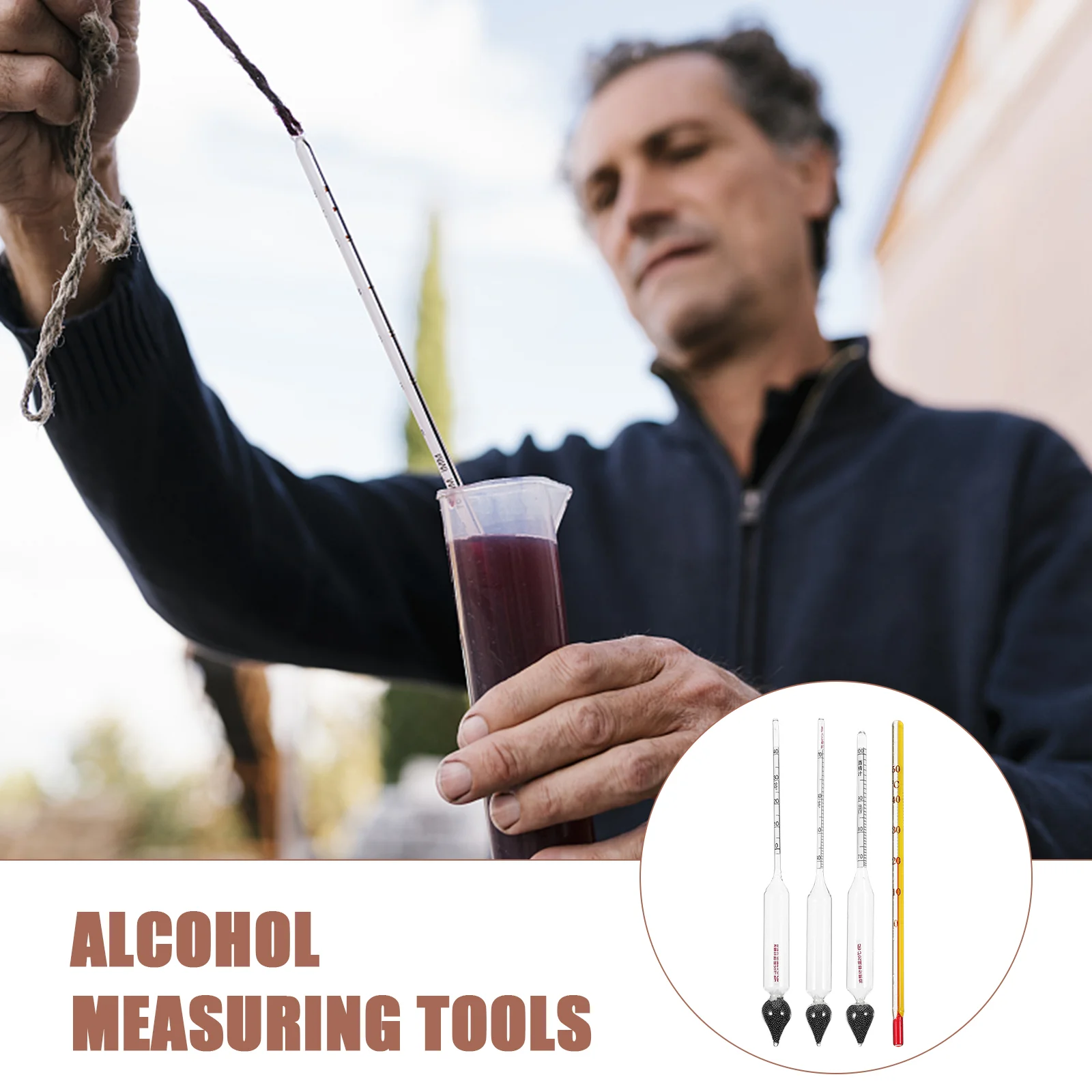 Alcohol Tester Measuring Meter Alcohol Meter Concentration 1 Set for Home hydrometer for making