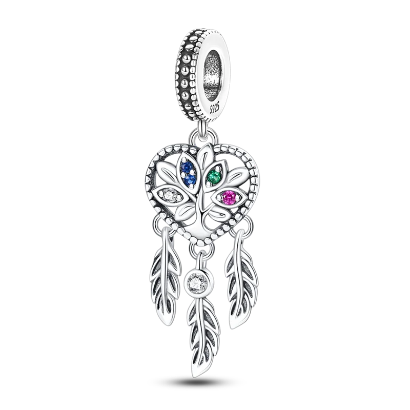 

Fit Original Pandora Bracelet 100% 925 Sterling Silver Dream catcher Life Tree Beads For Women Birthday Fashion Jewelry Gift