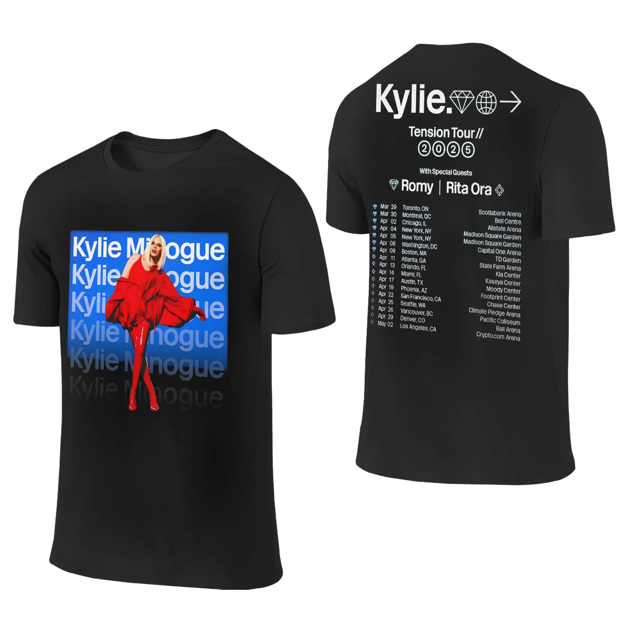 Novelty Kylie Minogue 2025 Tension Tour T-Shirts Men Women