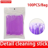 100pcs Paint Micro Brush Head Mini Car Cleaning Detail Brush Multi-Purpose Brush Eyelash Extension Cleaning Swab Makeup Tool 1