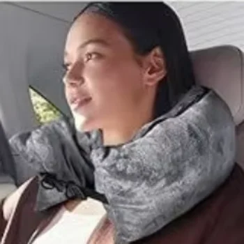 Cuscino per il collo da viaggio riempibile multifunzionale Comodo cuscino imbottito a forma di U Collo imbottito portatile impermeabile 1