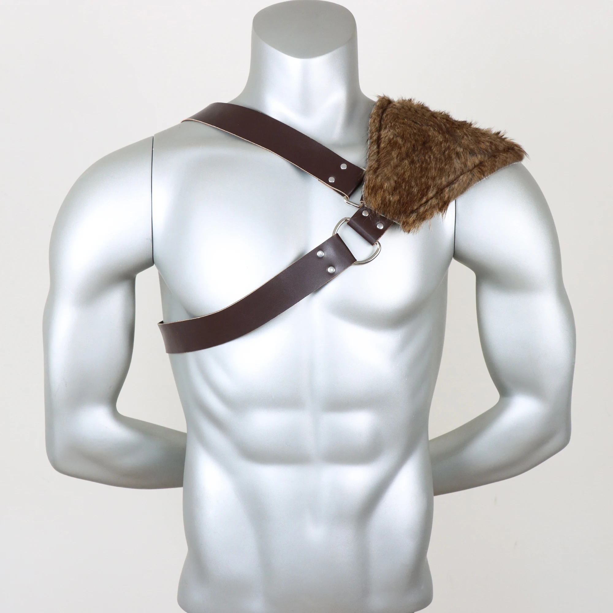 Medieval Knight Role Play Fantasy Double Wide Faux Leather Belt Bag Viking Renaissance Shoulder Armor Pirate Costume Accessories