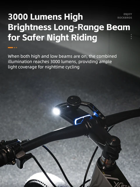 Luce Bici ROCKBROS LED, Set Fanalini Anteriore E Posteriore Mtb Ricaricabile Usb - Foto 3